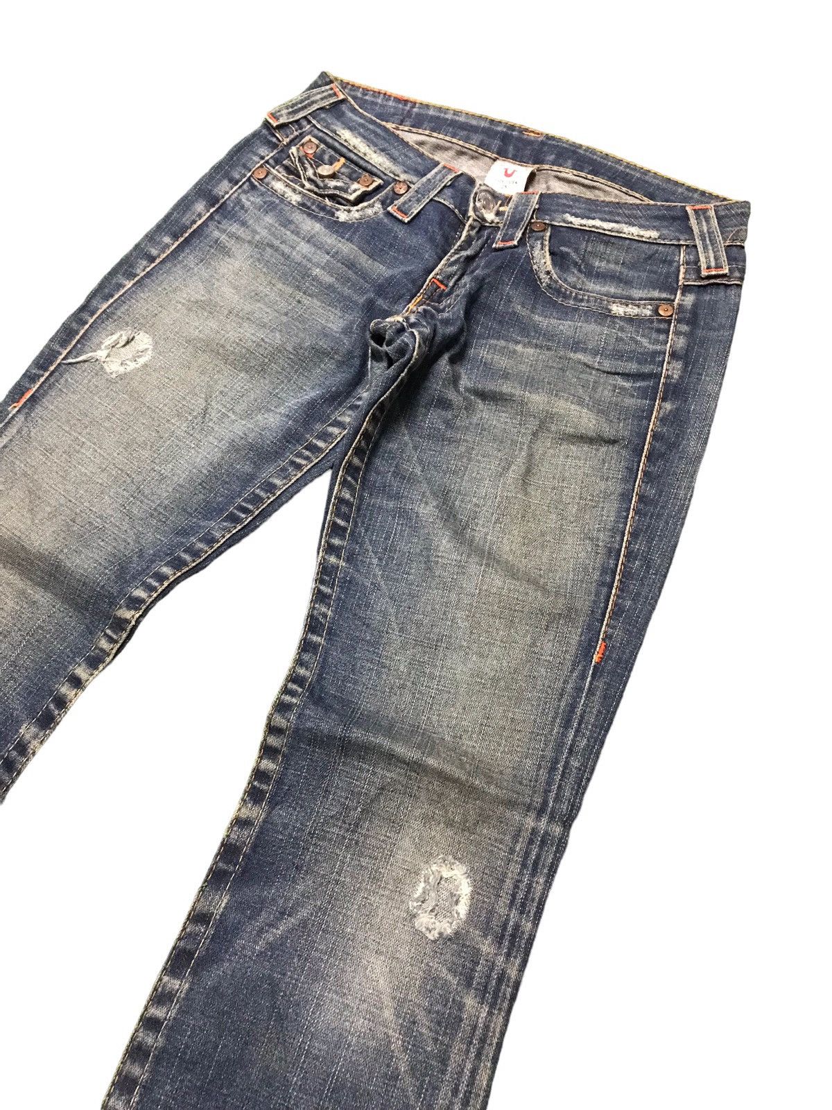 True Religion × Vintage Vintage True Religion Billy Distressed Denim Flared Jeans Size US 29 - 3 Thumbnail
