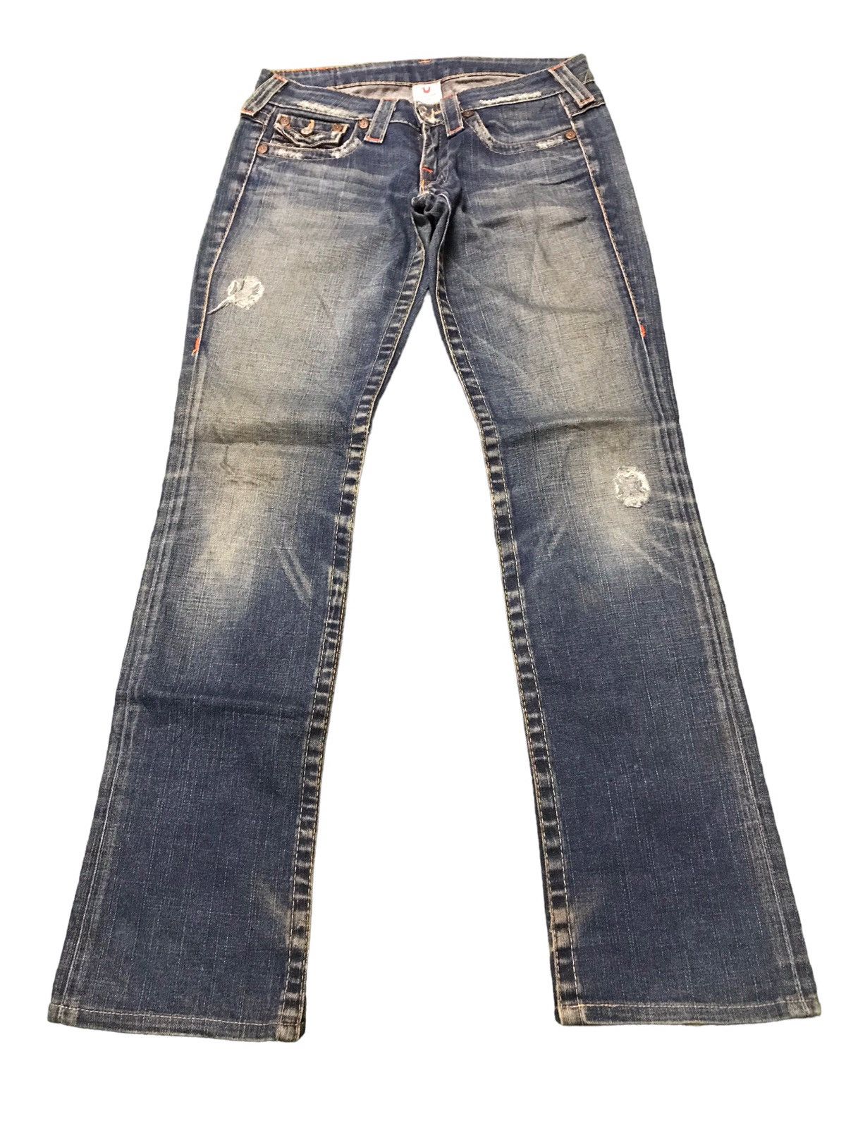 True Religion × Vintage Vintage True Religion Billy Distressed Denim Flared Jeans Size US 29 - 1 Thumbnail
