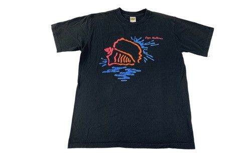 image of Tour Tee x Vintage Hype 90's Cape Hatteras National Seashore Shell Printed Tee in Black (Size Large