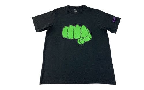 image of Hype Marvel Comics X Jason Polan Hulk Knuckle Logo Tee in Black, Men's (Size XL)
