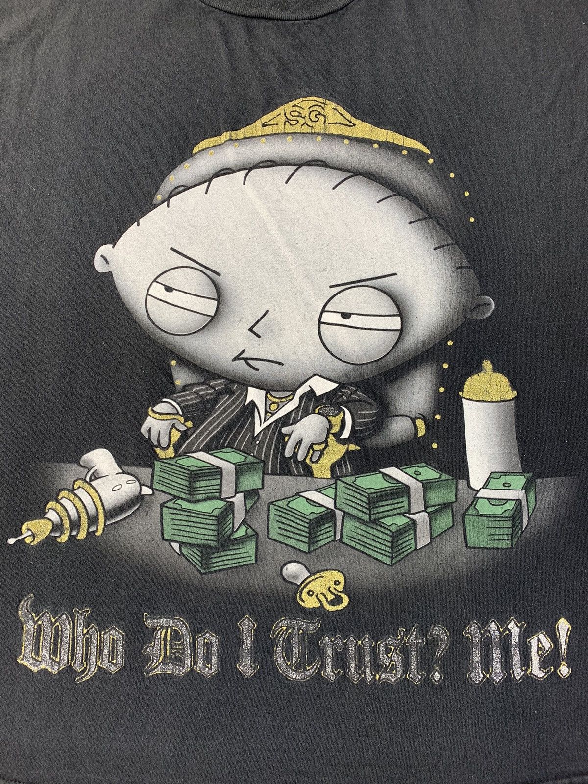 Vintage 90s Family Guy Stewie Who Do I Trust Me Big Screen Tee Size US XL / EU 56 / 4 - 3 Thumbnail