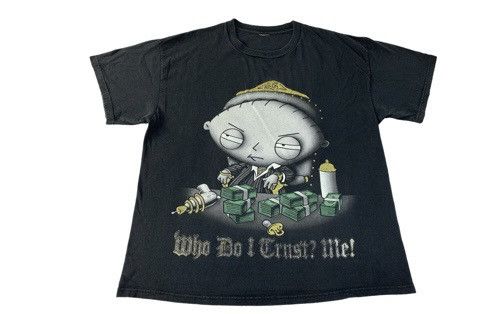 Vintage 90s Family Guy Stewie Who Do I Trust Me Big Screen Tee Size US XL / EU 56 / 4 - 1 Thumbnail