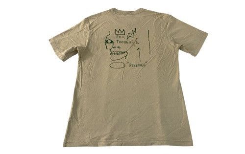 image of Art x Jean Michel Basquiat Hype Jean Michel Basquiat Evil Through Revenge Big Logo Tee (Size Medium
