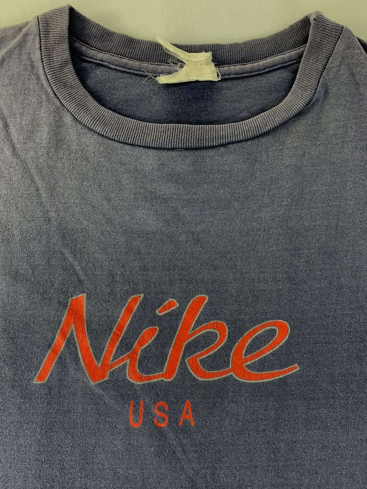 Nike × Vintage Hype 90s Nike Usa Spell Out Crewneck Printed Tee Size US L / EU 52-54 / 3 - 4 Thumbnail