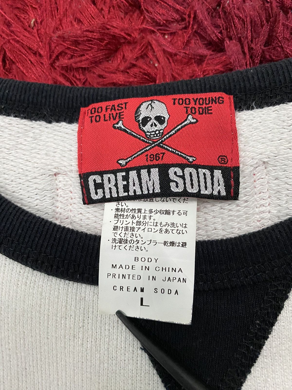 Japanese Brand CREAM SODA “Too Fast To Live, Too Young To Die” ☠️ Jumper Size US L / EU 52-54 / 3 - 6 Thumbnail
