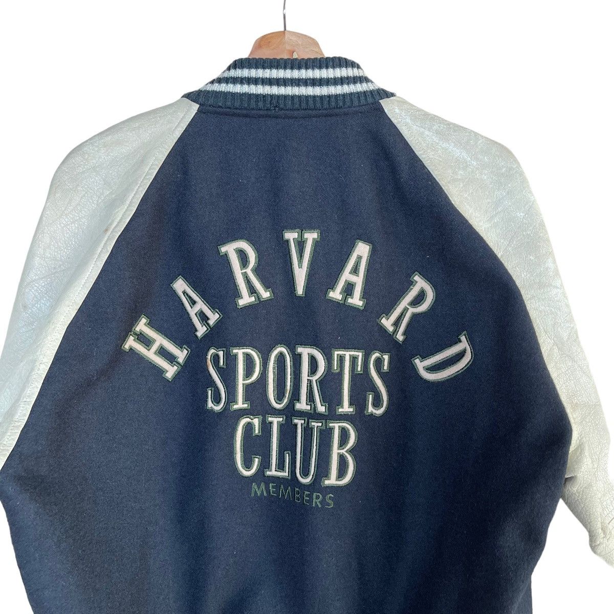 Other 90s Harvard Sports Club Wool Varsity Leather Sleeve Jacket Size US M / EU 48-50 / 2 - 2 Thumbnail