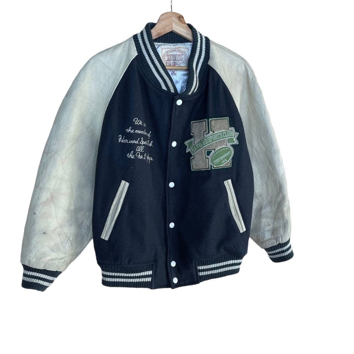 Other 90s Harvard Sports Club Wool Varsity Leather Sleeve Jacket Size US M / EU 48-50 / 2 - 8 Thumbnail
