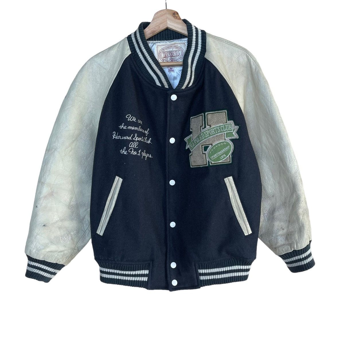 Other 90s Harvard Sports Club Wool Varsity Leather Sleeve Jacket Size US M / EU 48-50 / 2 - 7 Thumbnail