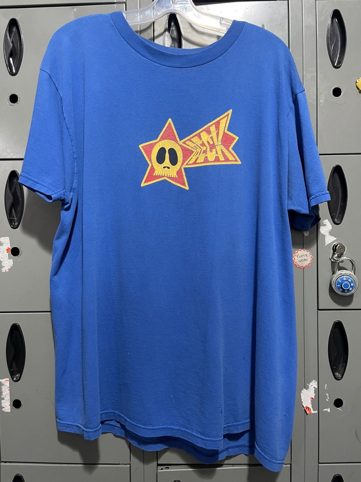 image of Band Tees x Vintage Beck Band Tee Skull Star Logo 90's Rock Rap Music in Blue, Men's (Size XL)