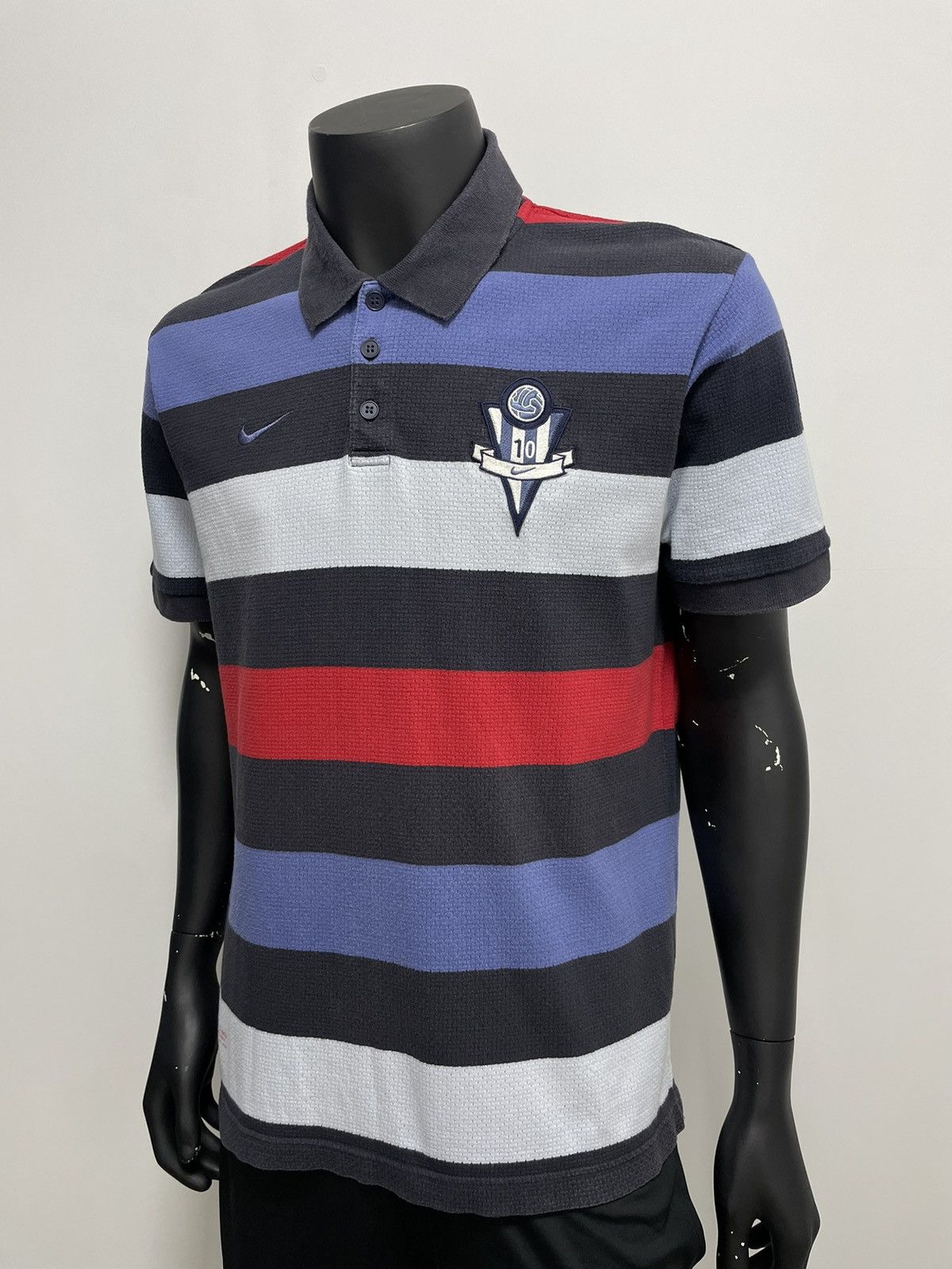Nike Vintage Nike Football striped polo Size US XL / EU 56 / 4 - 2 Thumbnail