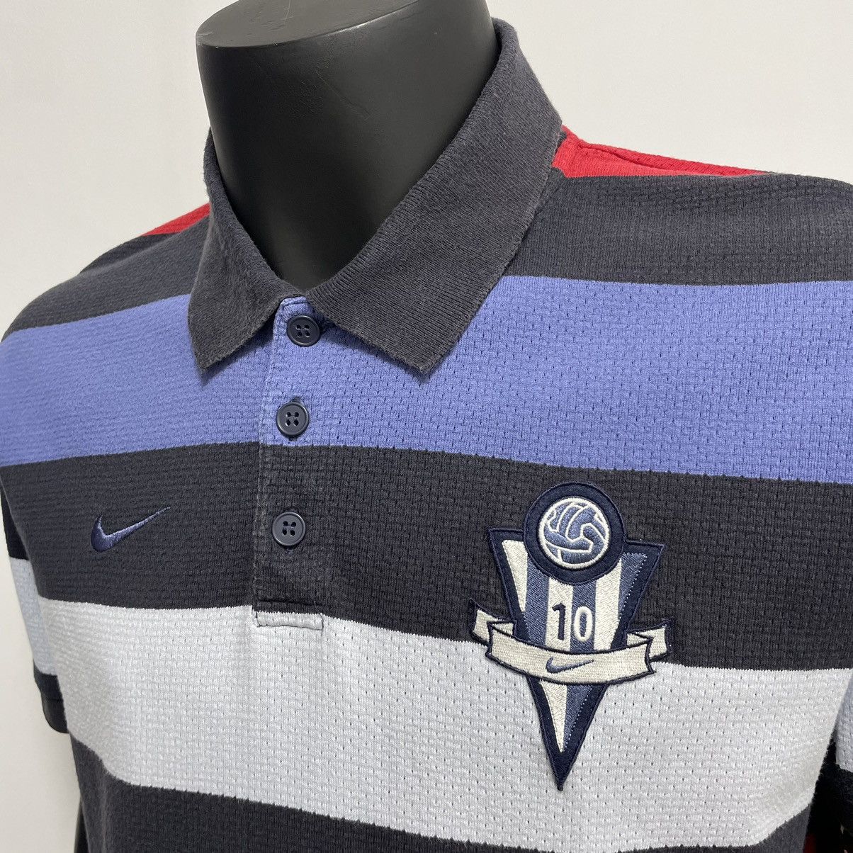 Nike Vintage Nike Football striped polo Size US XL / EU 56 / 4 - 4 Thumbnail