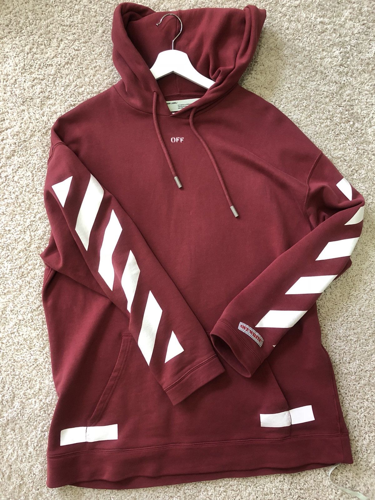 Off white seeing things hoodie red hotsell