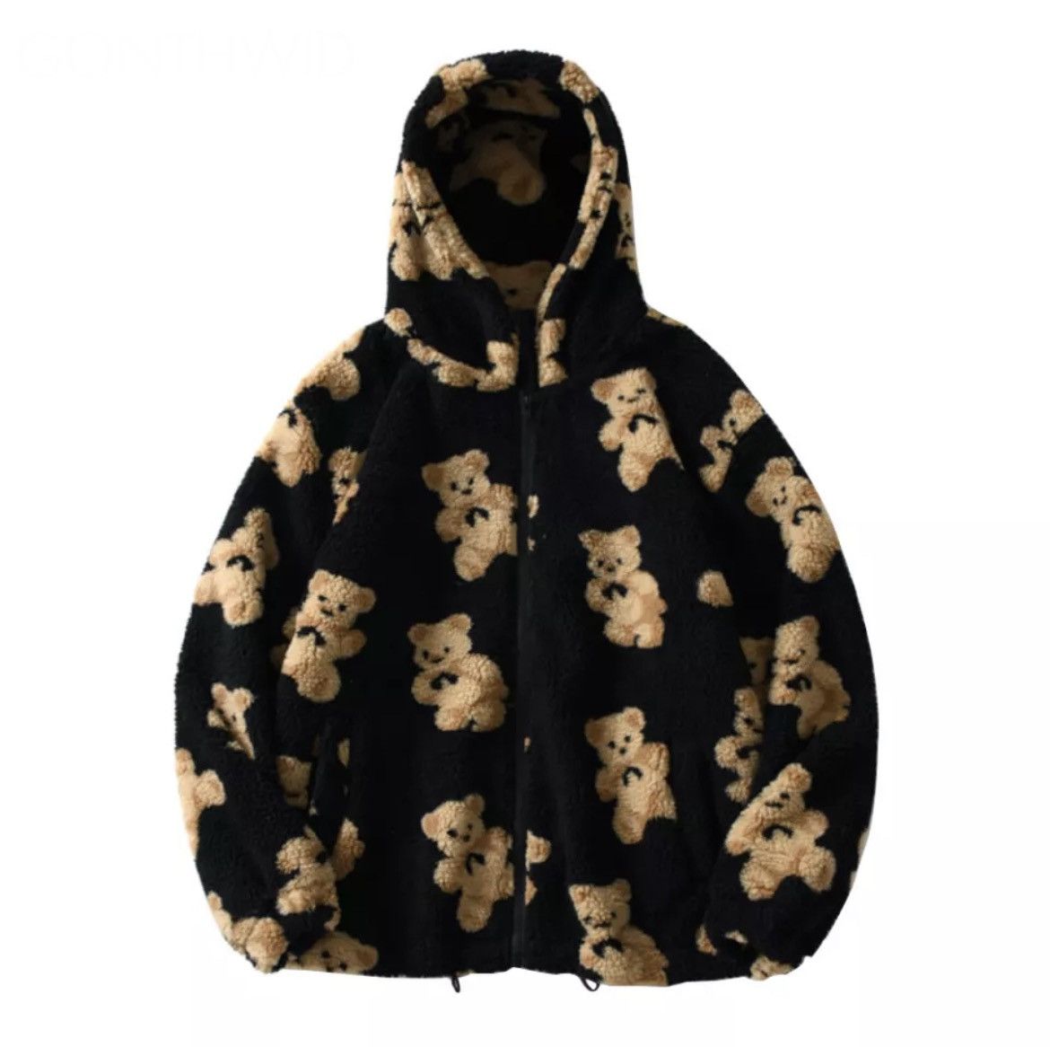 Japanese Brand Bears Teddy Black Hoodie Sweatshirt Pullover Jersey Jumper Size US M / EU 48-50 / 2 - 1 Thumbnail