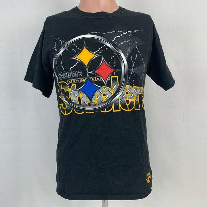 Pittsburgh Steelers For Life Double Sided T Shirt NFL Football Black Size S