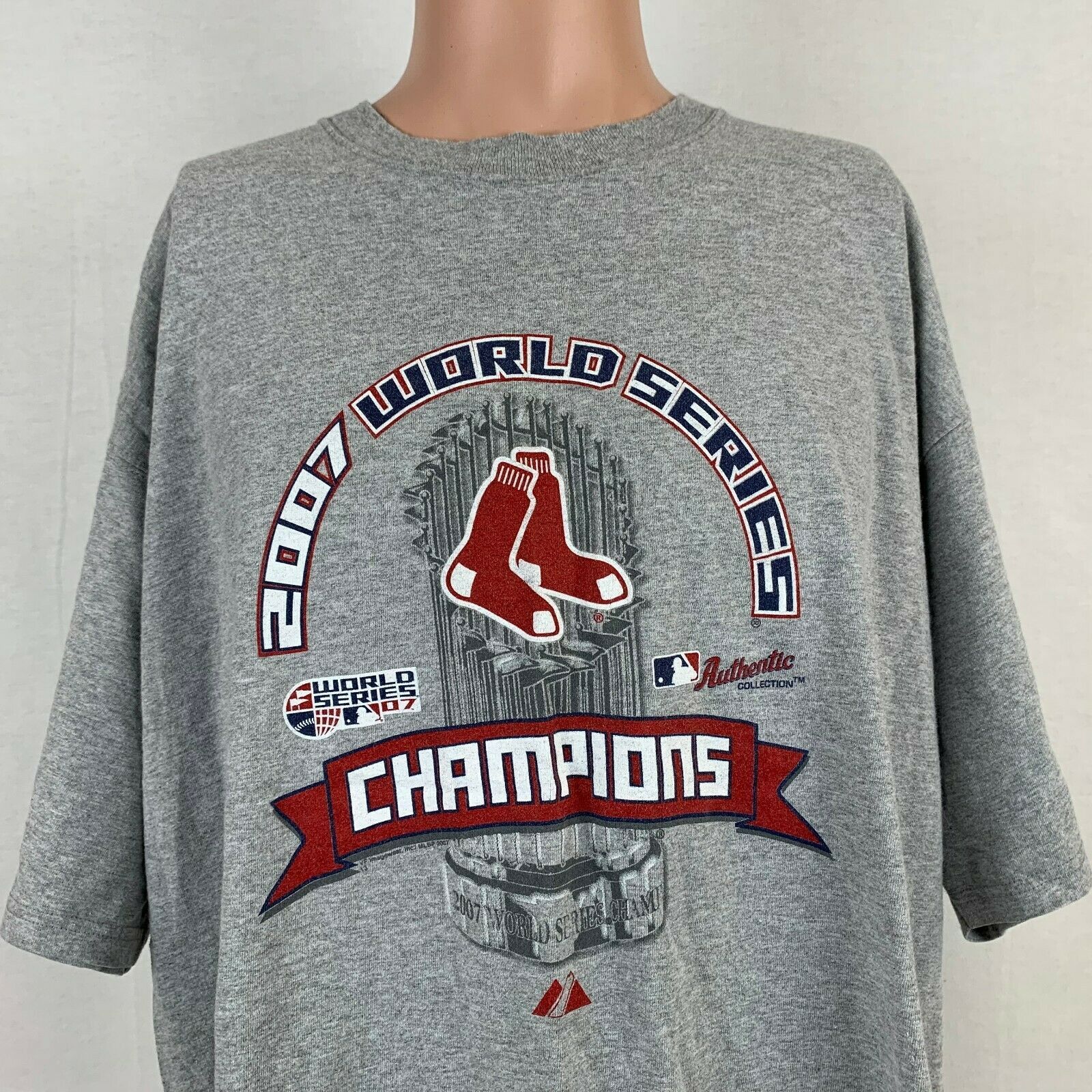Vintage 2007 Majestic World Series Champions Boston Red Sox T Shirt Mens  Medium