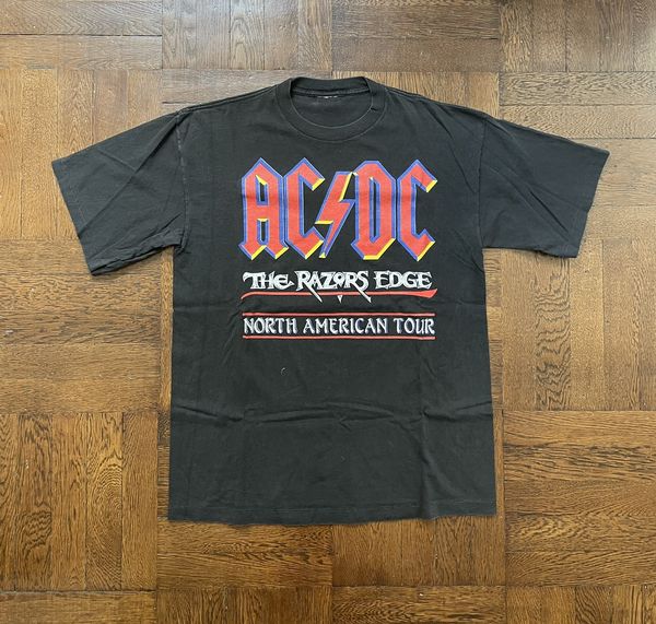 Vintage Vintage AC/DC Razors Edge Tour T Shirt - Boot AC/DC Band tee ...