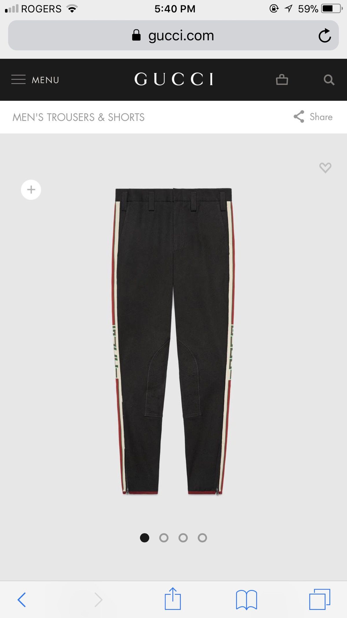 Gucci Stretch Dress Pant With Gucci Stripe Size US 32 / EU 48 - 1 Thumbnail