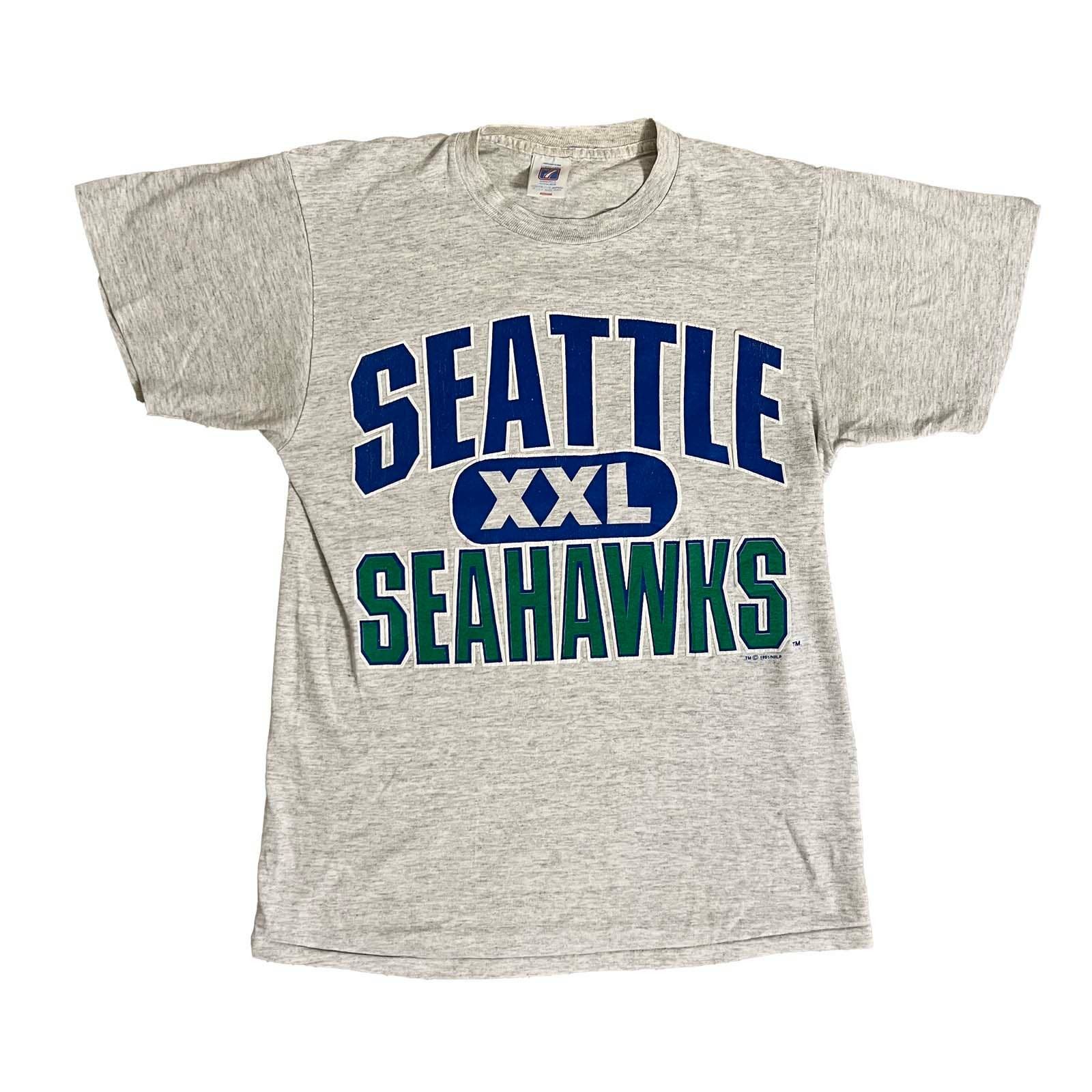 Vintage Seattle Seahawks Logo 7 Single Stitch T-Shirt