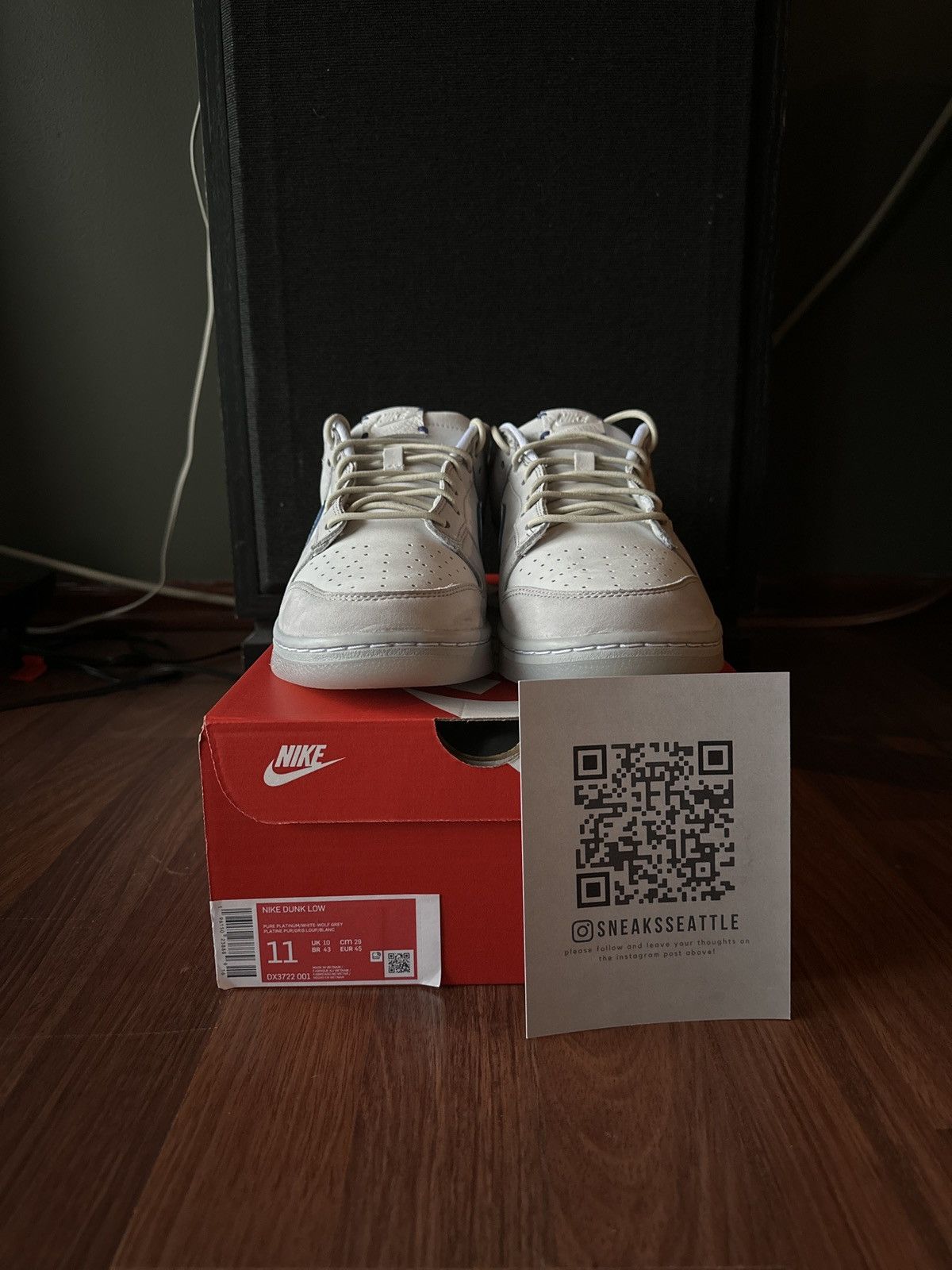 Nike Nike Dunk Low Wolf Grey Pure Platinum Size 11M DX3722-001 Size US 11 / EU 44 - 7 Thumbnail