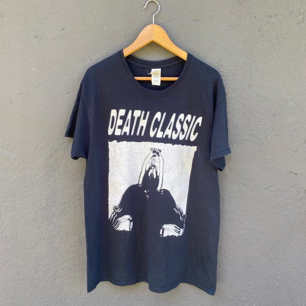 image of Faded Death Grips Hip Hop Group Tee in Black, Men's (Size Large)