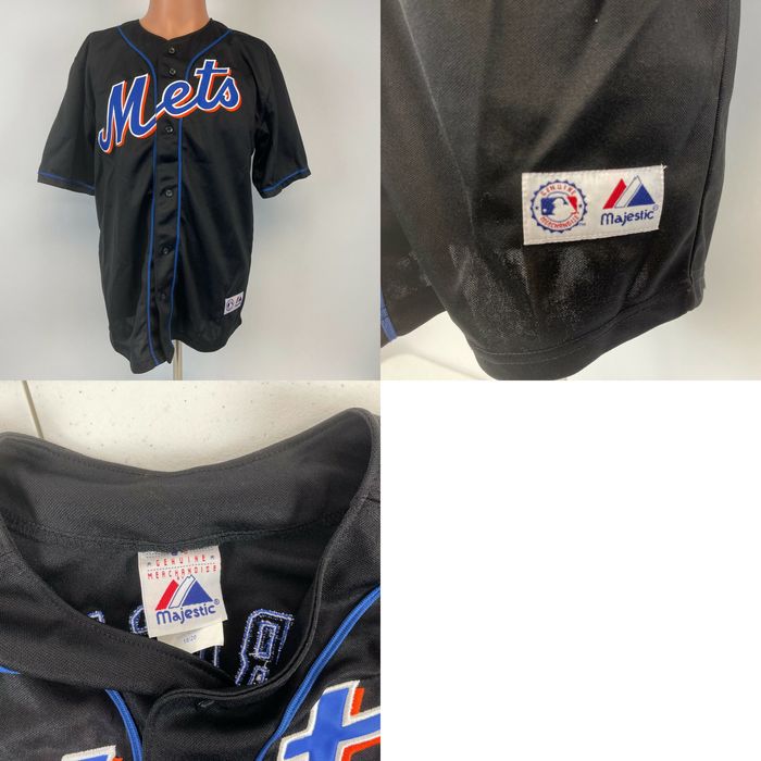 Majestic David Wright New York Mets Jersey MLB Baseball Sewn Black Youth XL