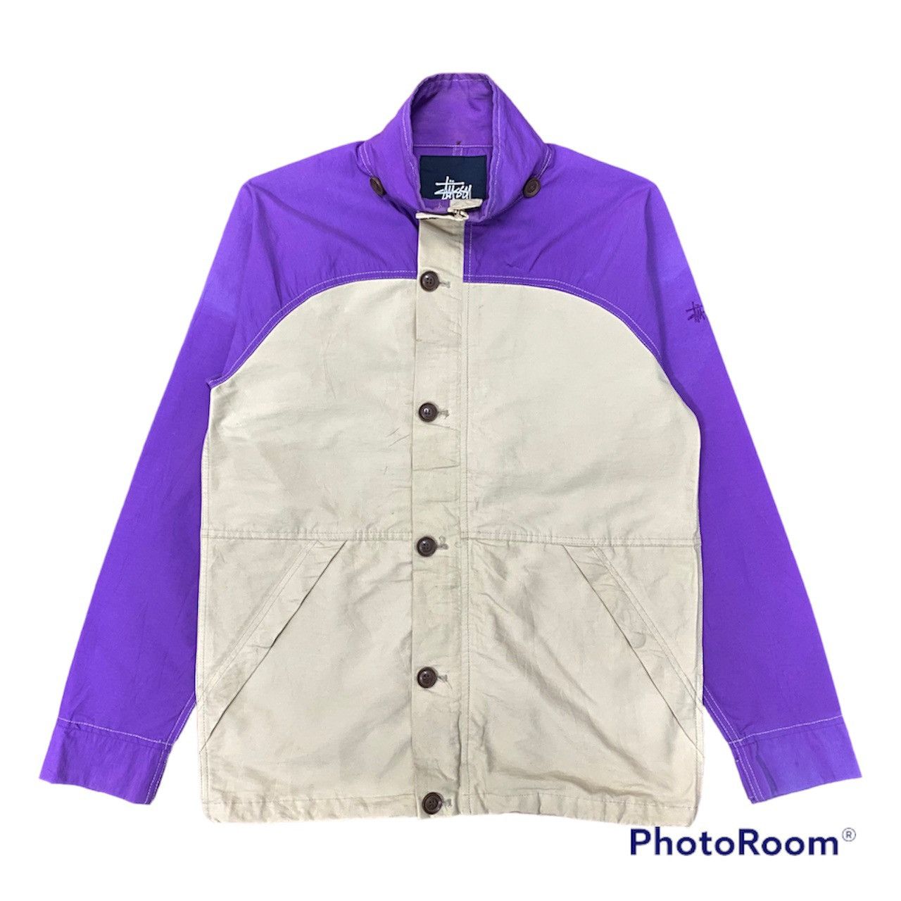 💥Vintage 2000s Stüssy OG Logo Color Block Light Jacket