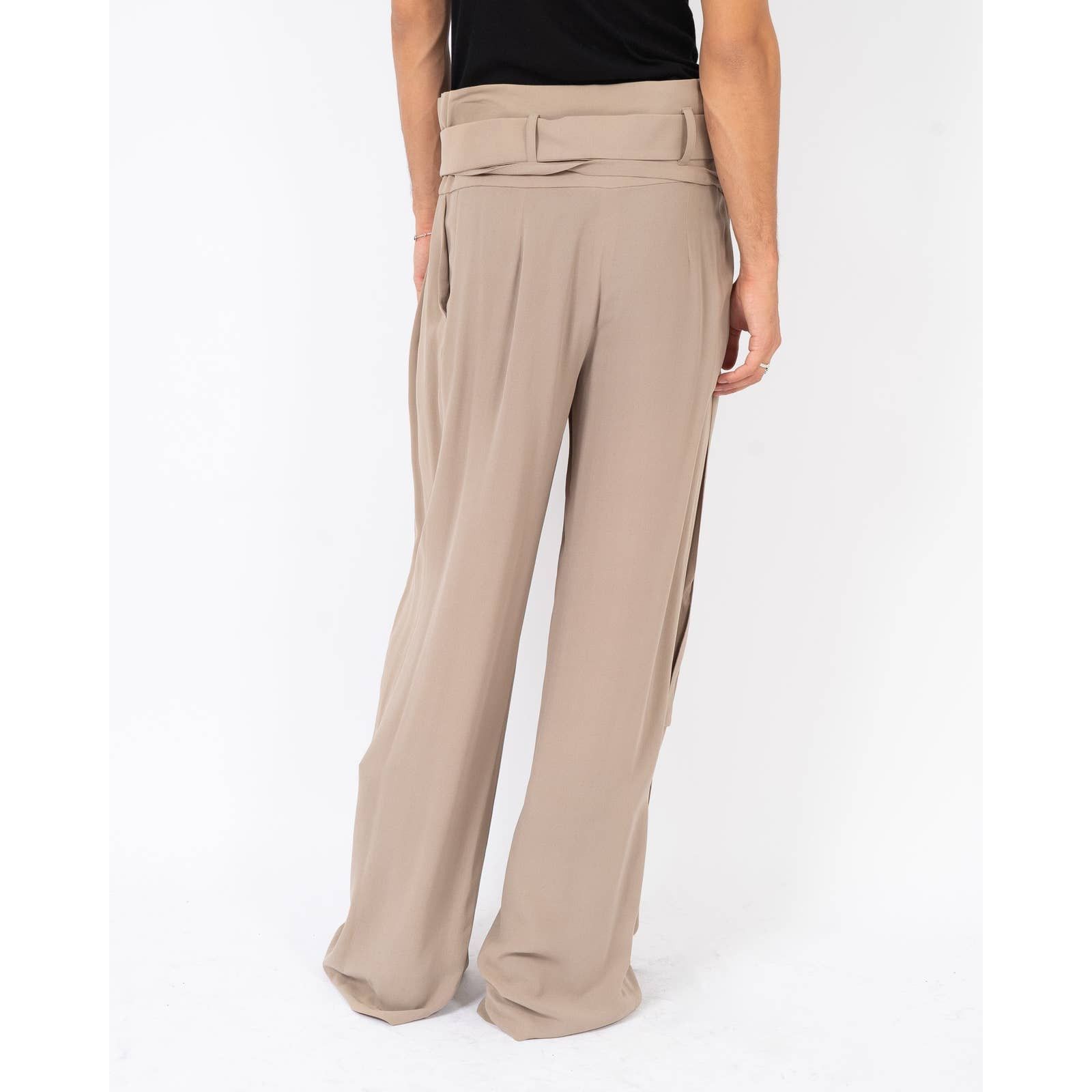 Haider Ackermann SS07 Belted Mud Beige Silk Trousers Size US 30 / EU 46 - 5 Thumbnail