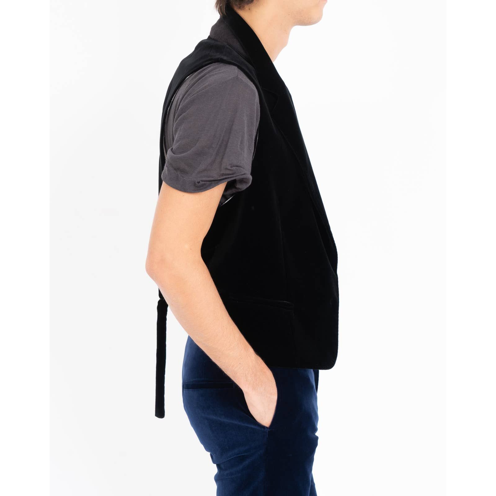 Haider Ackermann FW14 Carignano Black Velvet Waistcoat Sample Size US S / EU 44-46 / 1 - 4 Thumbnail