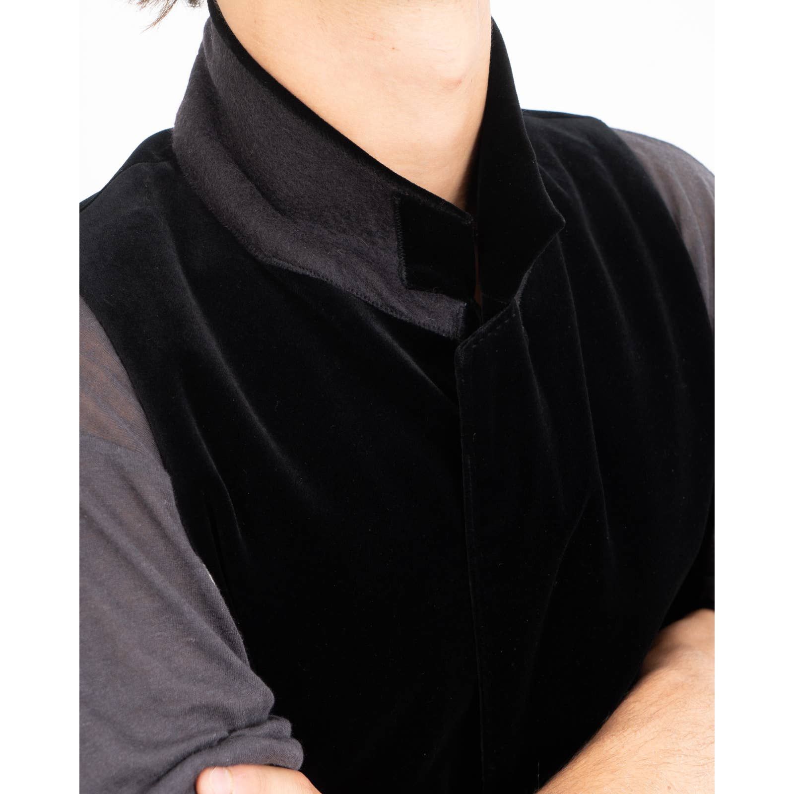 Haider Ackermann FW14 Carignano Black Velvet Waistcoat Sample Size US S / EU 44-46 / 1 - 3 Thumbnail