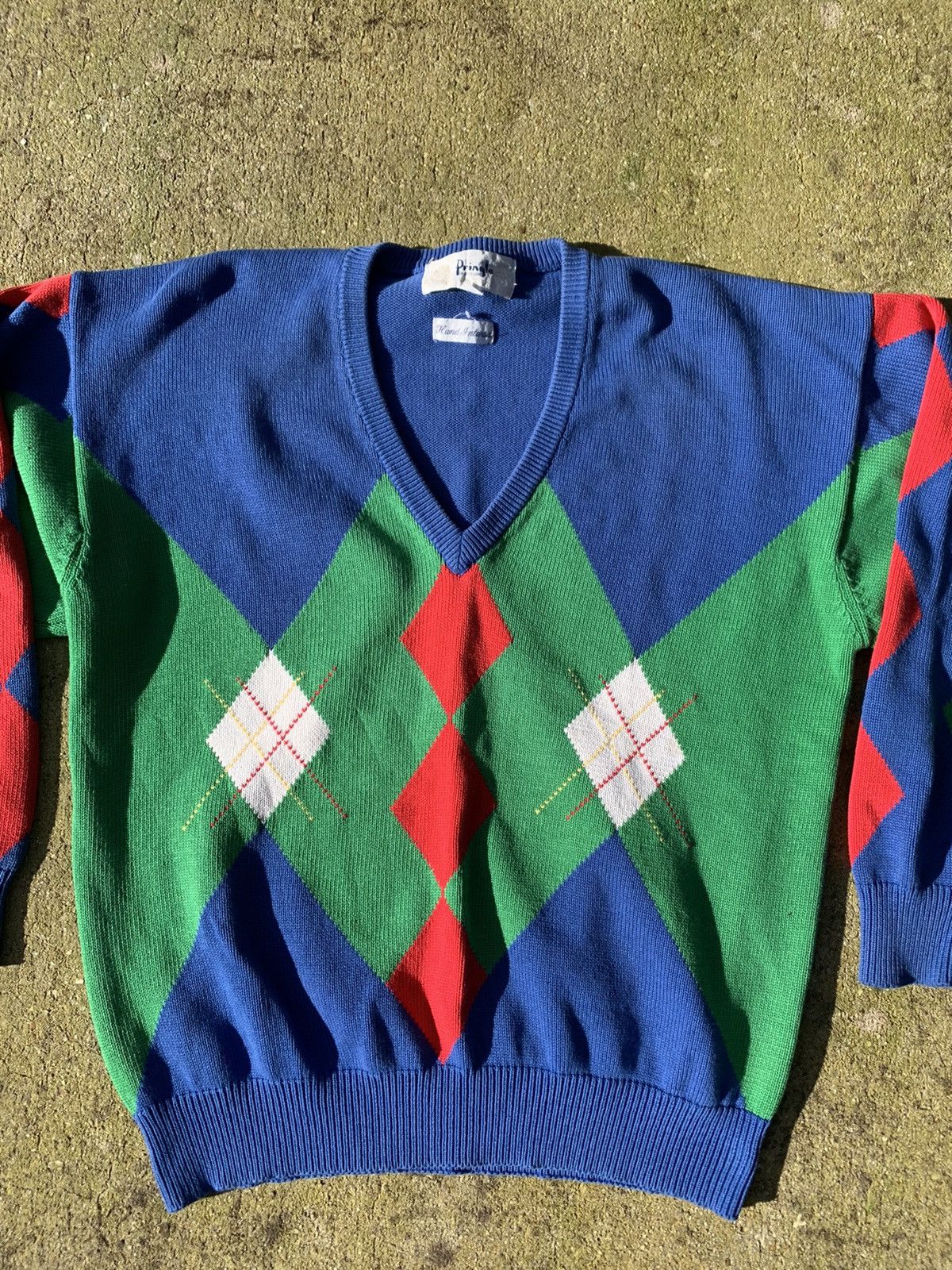 Pringle Of Scotland Vintage Diamond Pattern Sweater Size US L / EU 52-54 / 3 - 2 Thumbnail