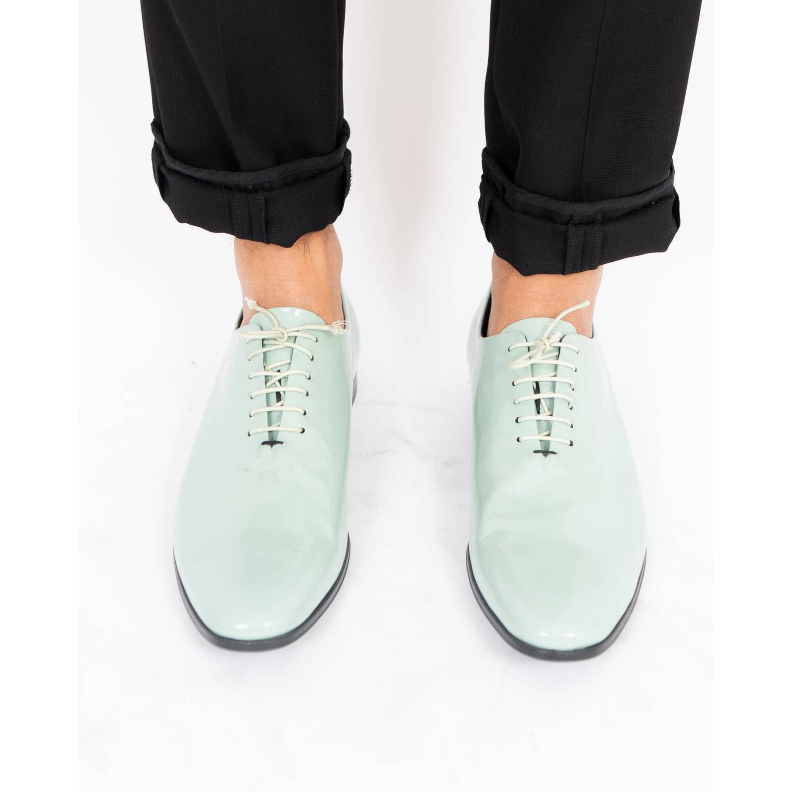 Haider Ackermann FW19 Mint Green Patent Leather Derbies Size US 11 / EU 44 - 4 Thumbnail