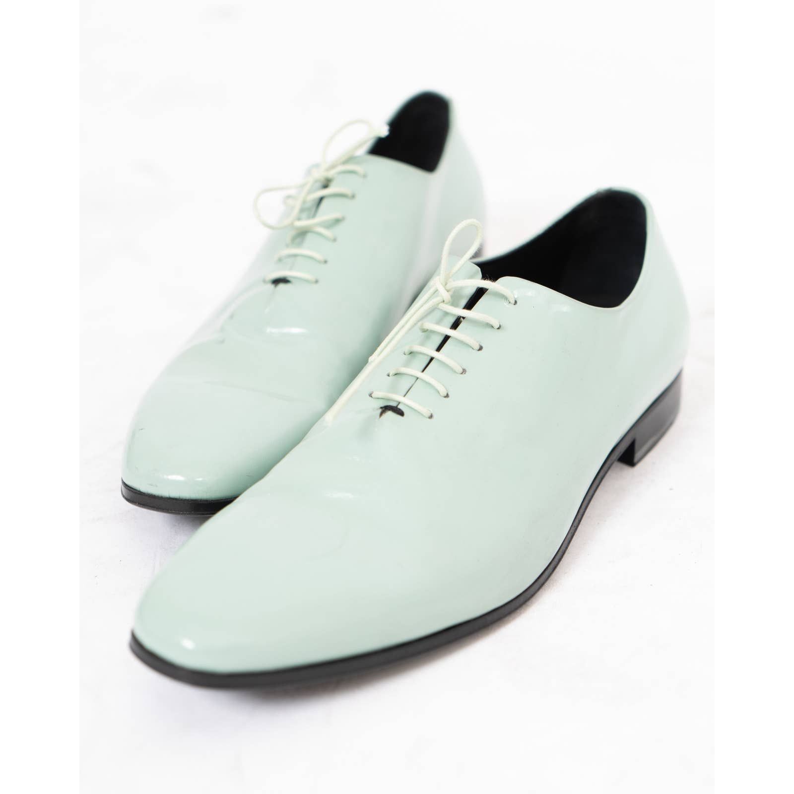 Haider Ackermann FW19 Mint Green Patent Leather Derbies Size US 11 / EU 44 - 1 Thumbnail