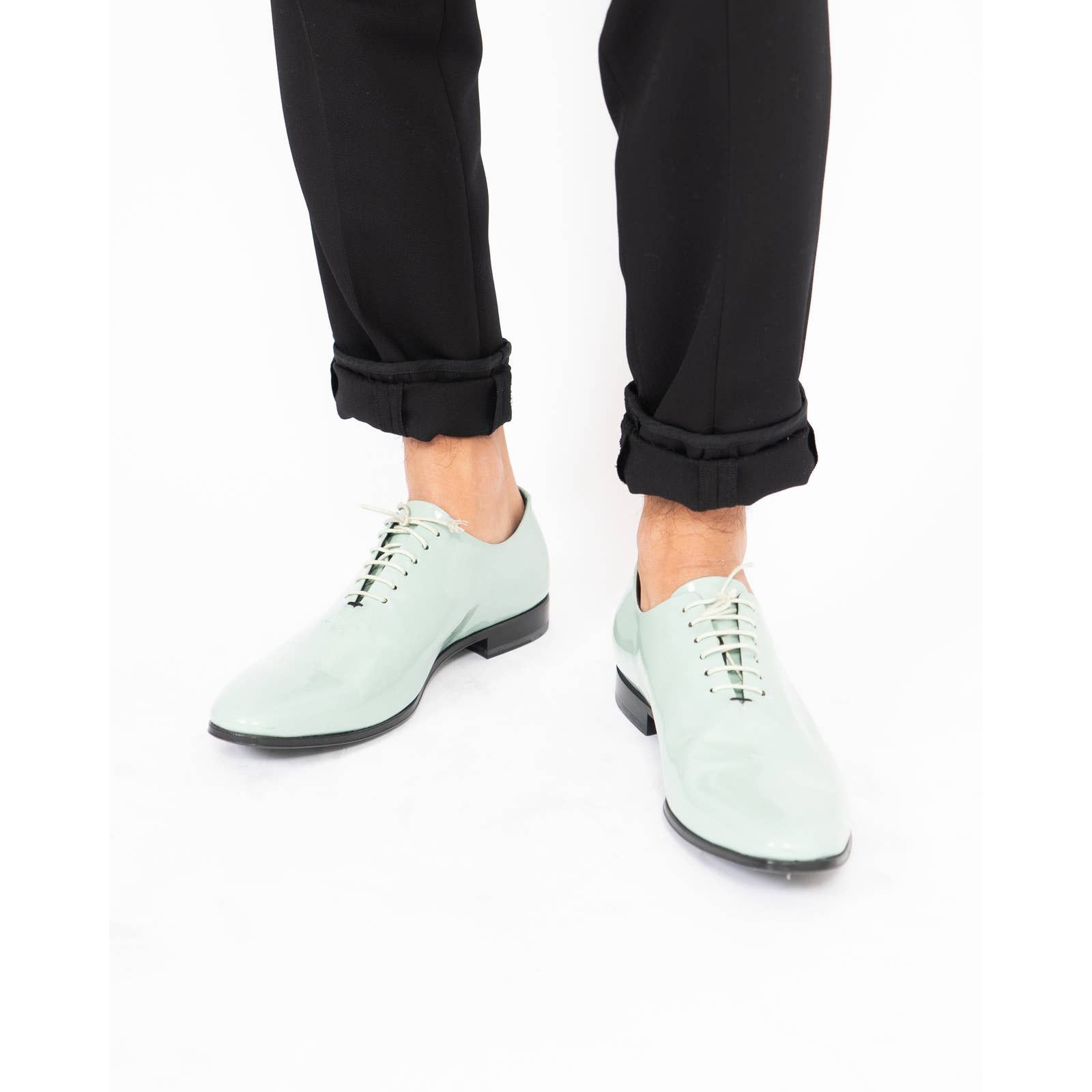 Haider Ackermann FW19 Mint Green Patent Leather Derbies Size US 11 / EU 44 - 3 Thumbnail