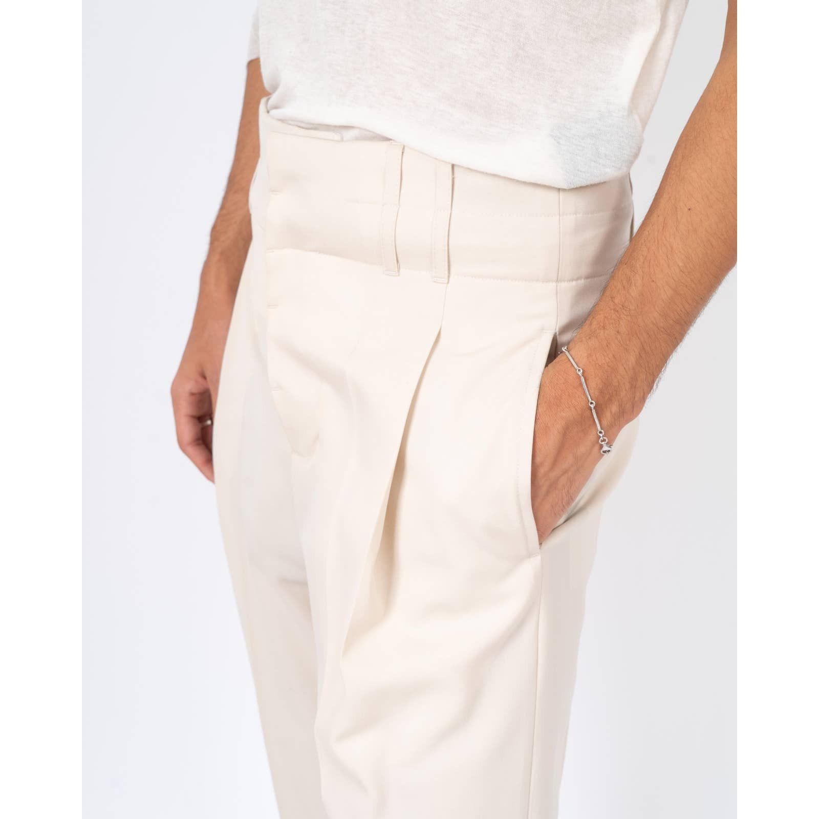 Haider Ackermann SS18 Selenite Cream Pleated Trousers Size US 32 / EU 48 - 2 Thumbnail