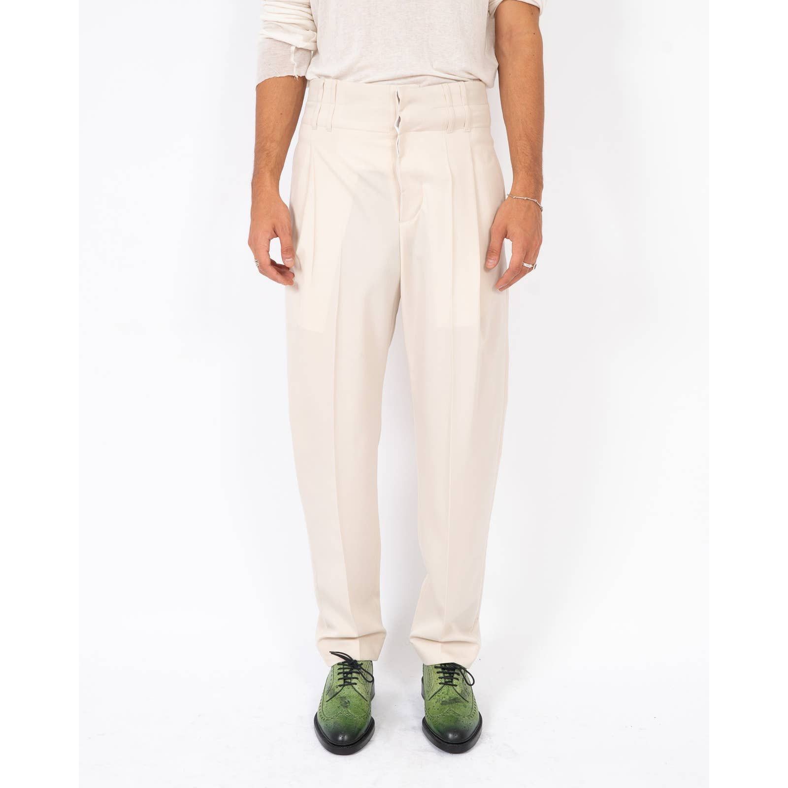 Haider Ackermann SS18 Selenite Cream Pleated Trousers Size US 34 / EU 50 - 1 Thumbnail