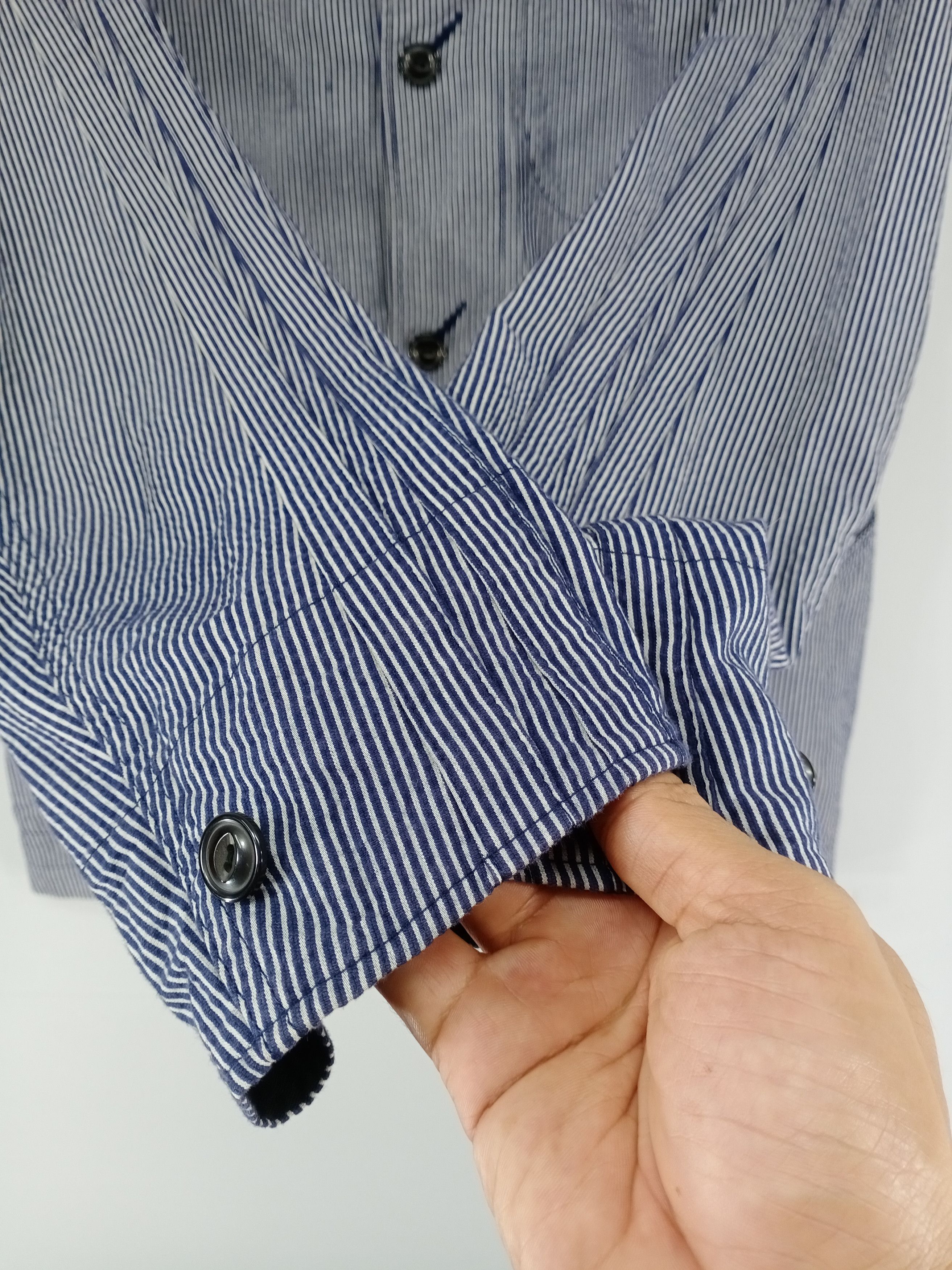 PPFM 💥RARE💥Vintage PPFM Hickory Stripe Button Workwear Jacket Size US L / EU 52-54 / 3 - 6 Thumbnail
