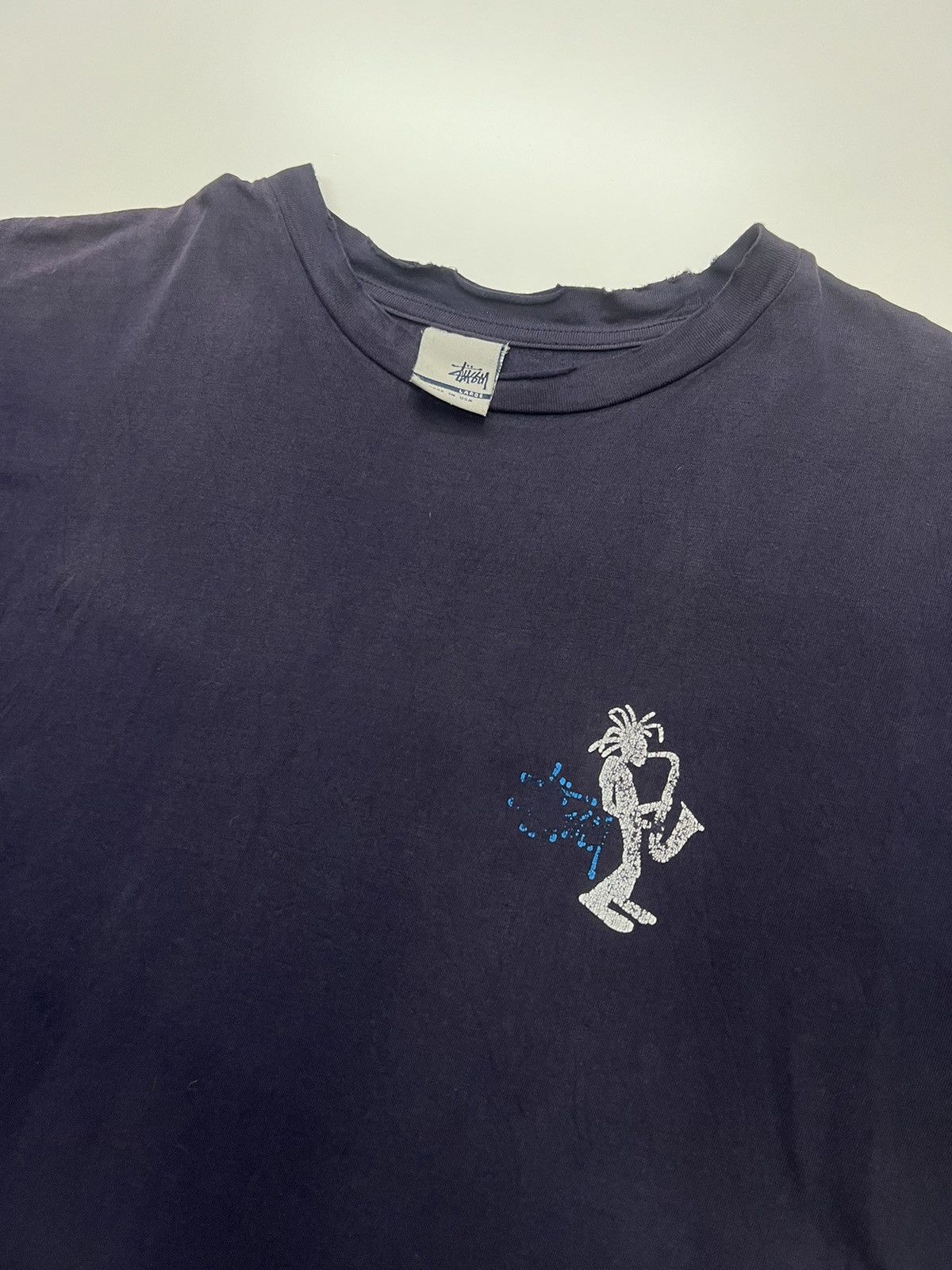 Stussy 🔥VINTAGE STUSSY SAXOPHONE BIG LOGO TEE Size US L / EU 52-54 / 3 - 4 Thumbnail