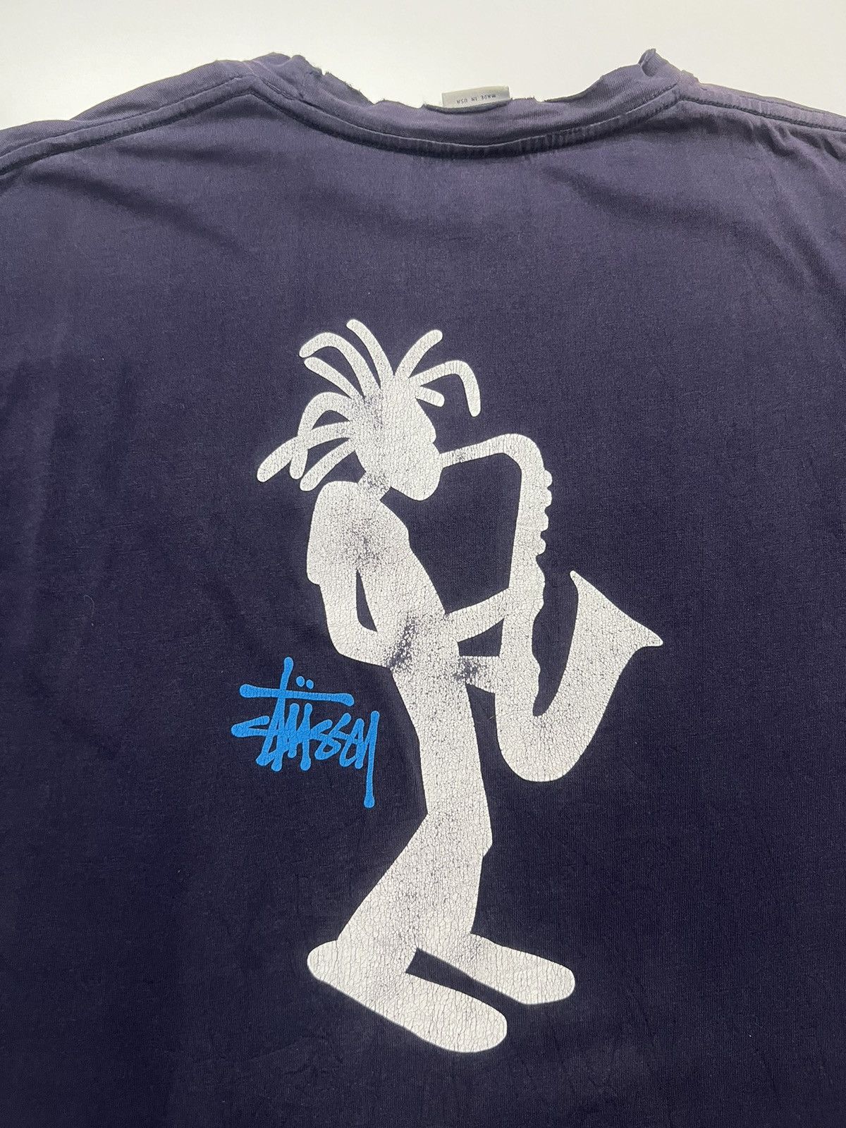 Stussy 🔥VINTAGE STUSSY SAXOPHONE BIG LOGO TEE Size US L / EU 52-54 / 3 - 6 Thumbnail