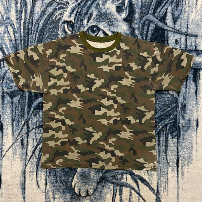 Vintage Vintage Camo Shirt Blank Faded Cotton 90s y2k Military XL Grailed