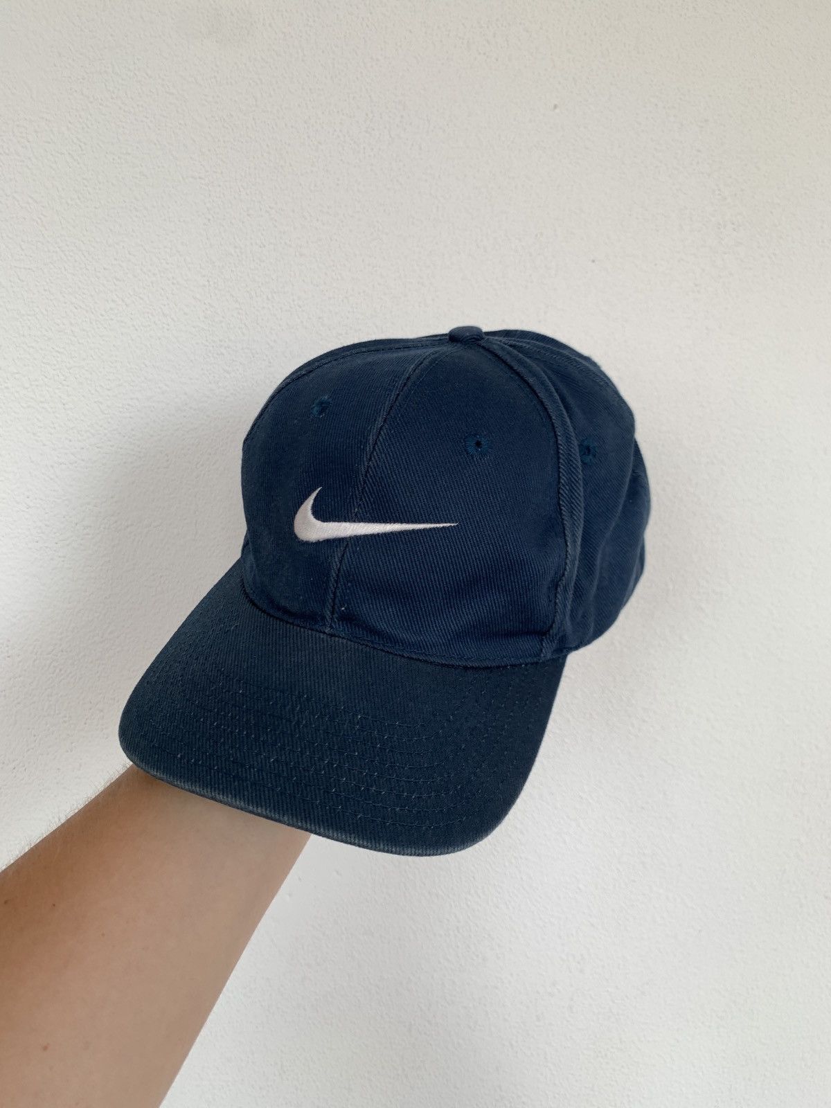 Nike Vintage Nike 90s Central Small Swoosh Blue Baseball Cap Hat | Grailed