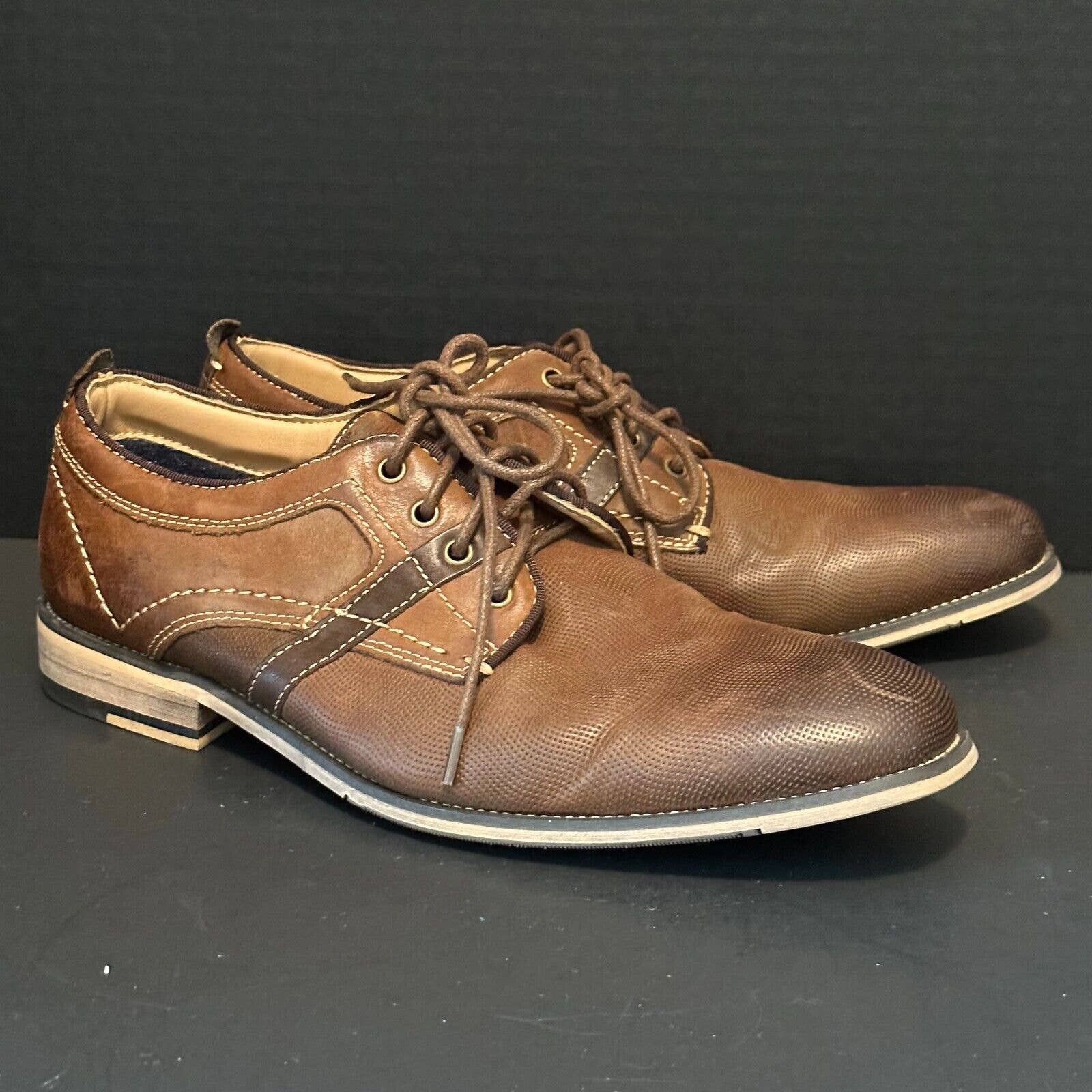 Steve Madden Men\'s Briton Leather Derby Shoes 7.5M Blue Navy o1loc1c0124 Swell in Green main image 4