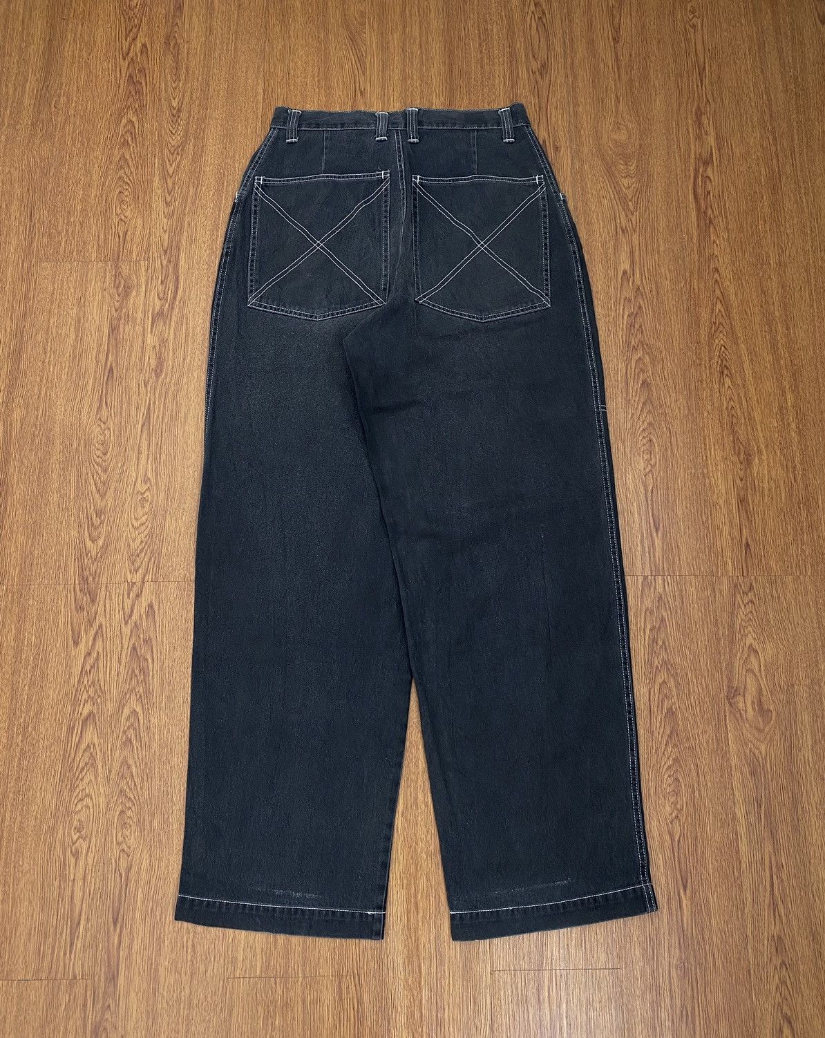 image of Jnco x Vintage Big Pocket Baggy Jeans in Black Washed, Men's (Size 30)