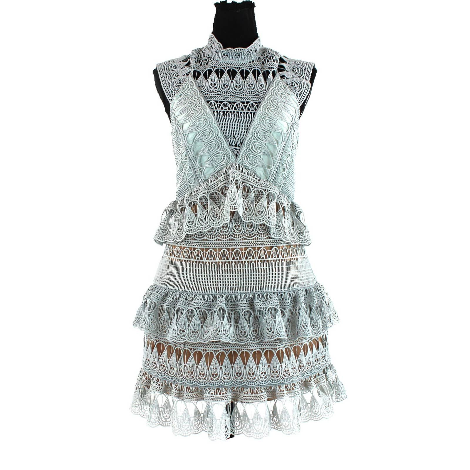 Self portrait teardrop guipure dress cheap