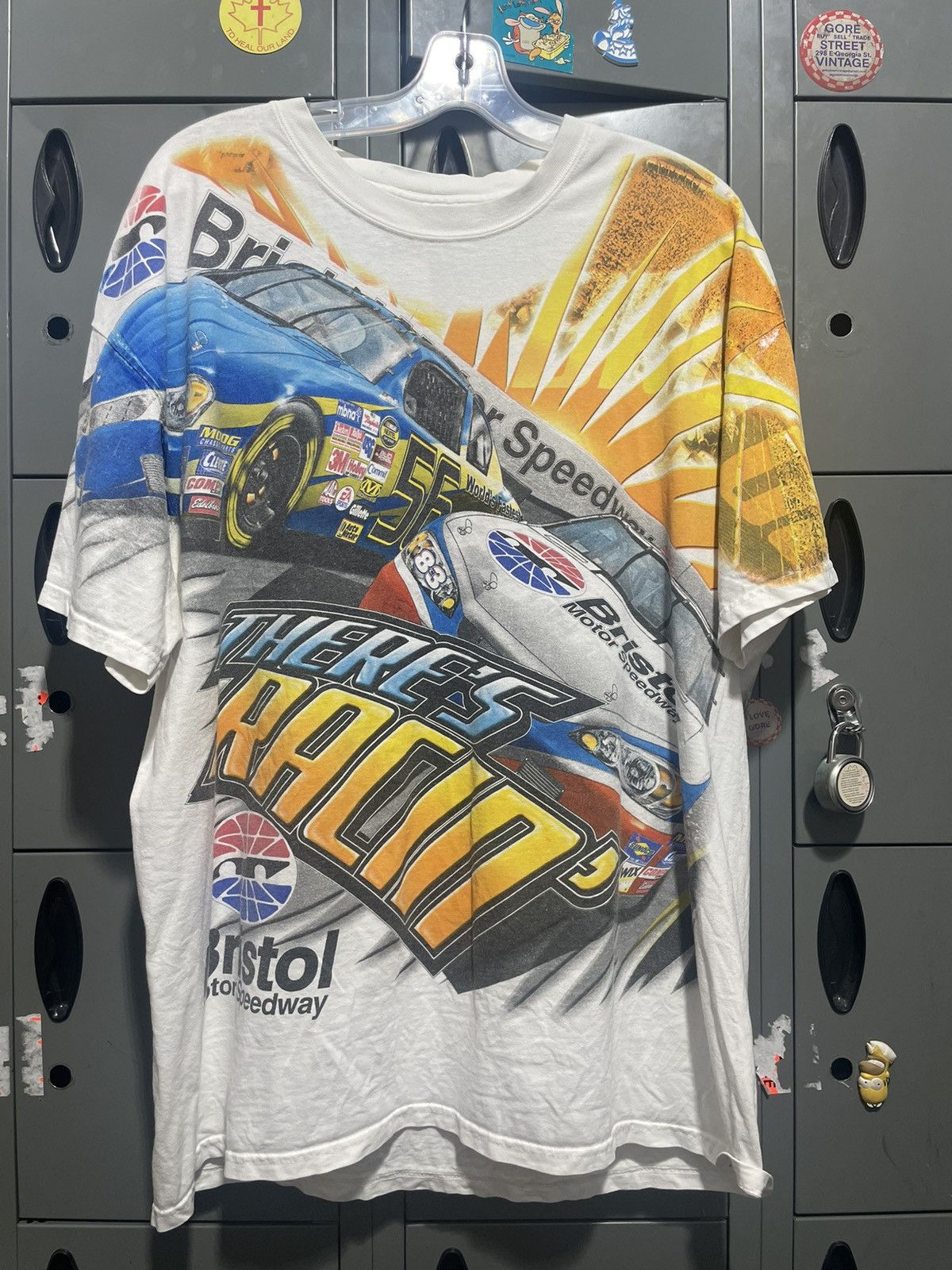 image of Chase Authentics x Nascar Aop Bristol Motor Speedway Racing Vintage Graphic in White (Size XL)