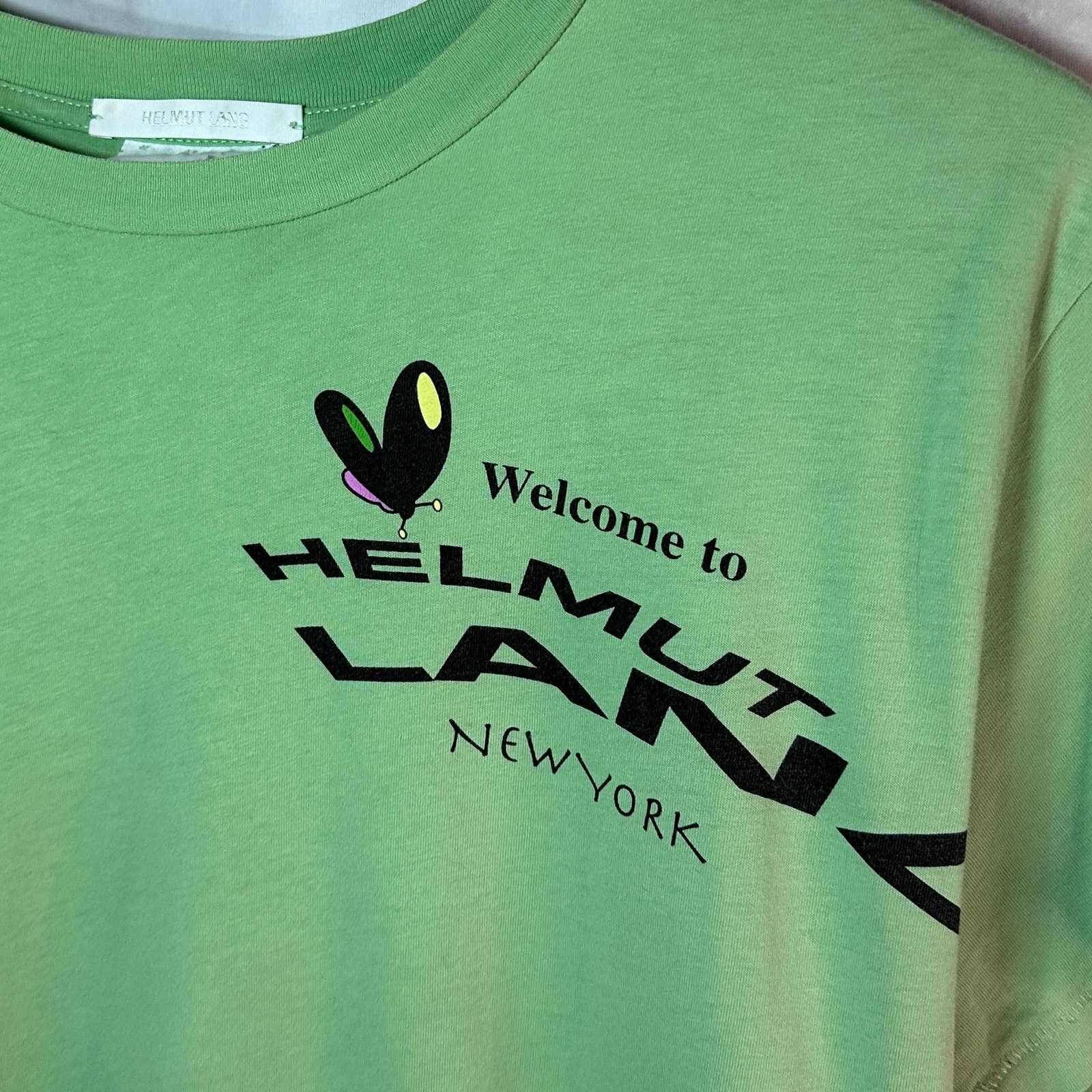 Helmut Lang Helmut Land NY Green Graphic Tee Size US S / EU 44-46 / 1 - 4 Thumbnail