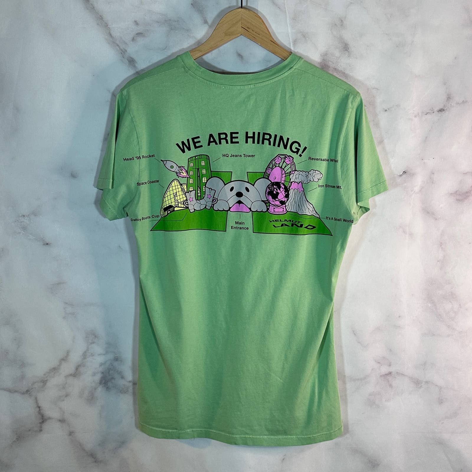 Helmut Lang Helmut Land NY Green Graphic Tee Size US S / EU 44-46 / 1 - 5 Thumbnail