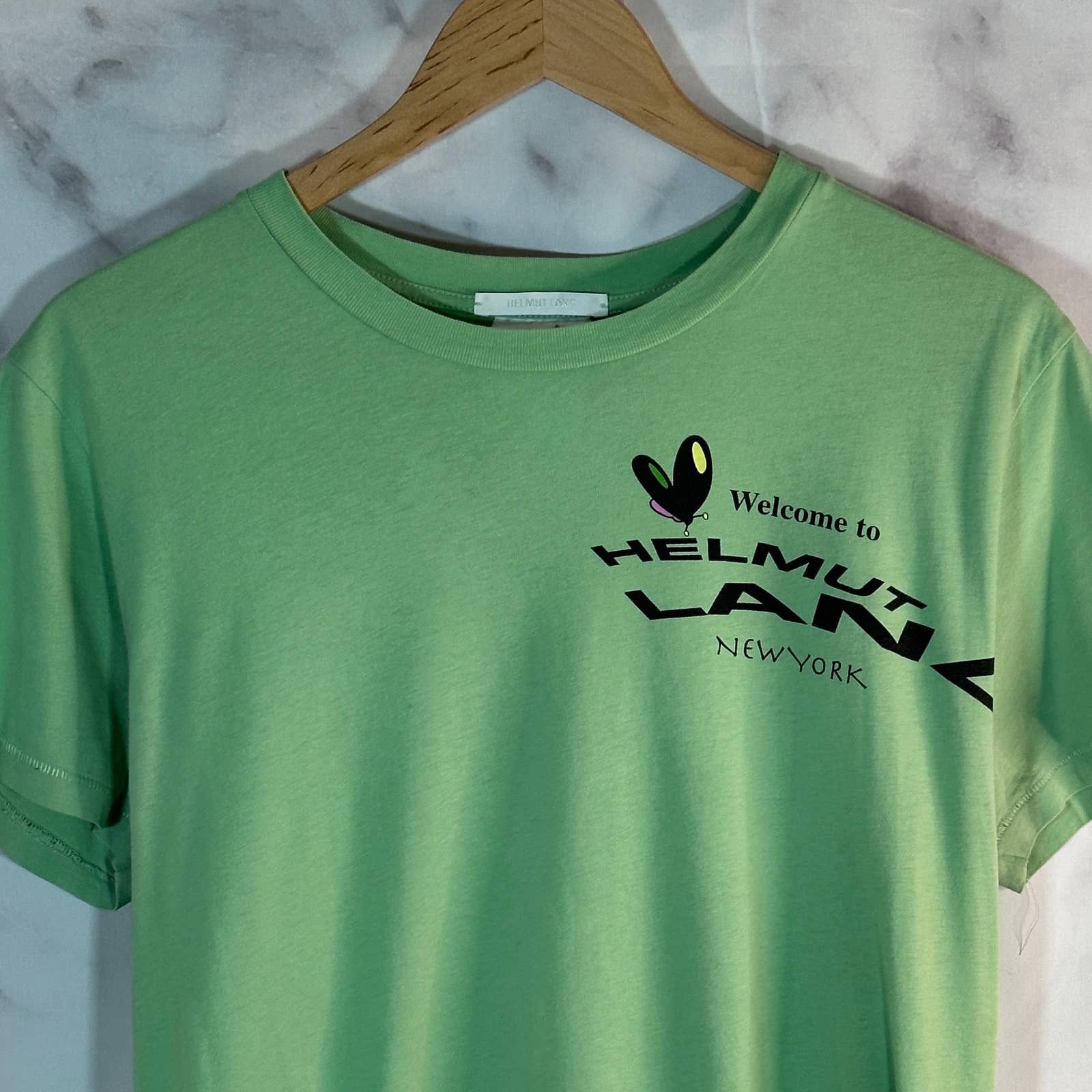 Helmut Lang Helmut Land NY Green Graphic Tee Size US S / EU 44-46 / 1 - 2 Thumbnail