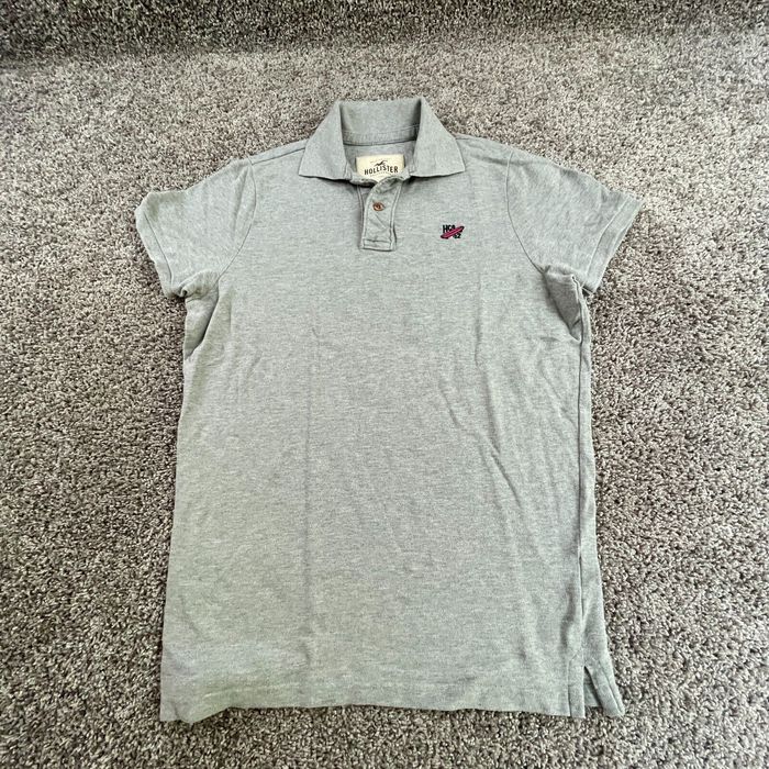 Vintage Hollister Polo Shirt Adult Extra Large Gray Rugby Preppy Casual ...