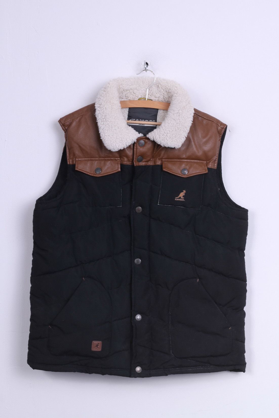 Kangol Kangol Mens L Bodywarmer Padded Black Gilet Vest Winter 3825 Grailed