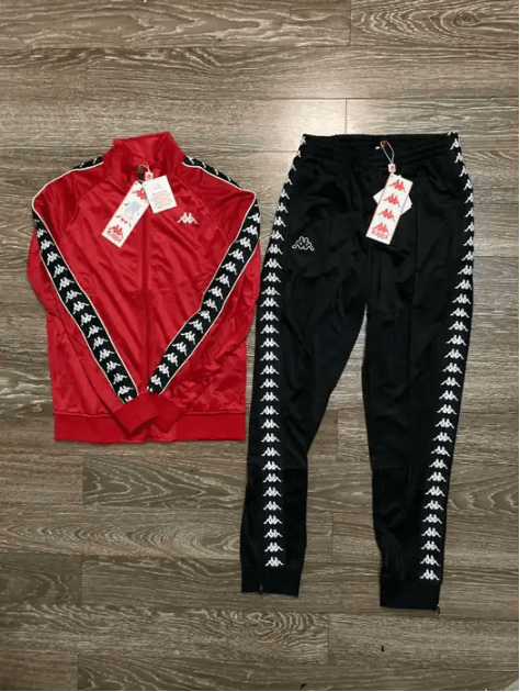 image of Kappa Tracksuit in Black Red, Men's (Size 2XL)